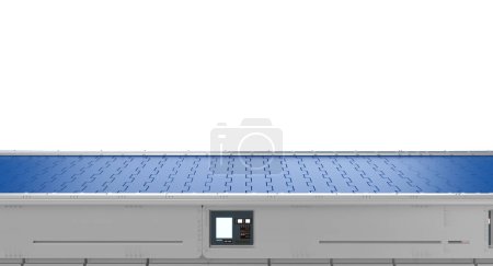 Photo for 3d rendering empty blue conveyor belt on white background - Royalty Free Image