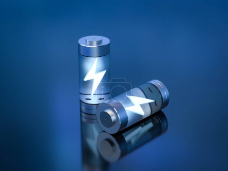 Téléchargez les photos : Groupe de rendu 3d de batteries li-ion ou rechargeables - en image libre de droit