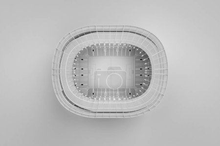 Photo for 3d rendering white soccer or football stadium exterior model top view - Royalty Free Image