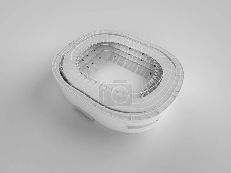 Photo for 3d rendering white sport stadium exterior model - Royalty Free Image