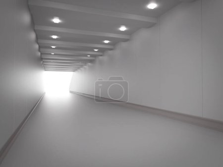 Téléchargez les photos : Rendu 3d vide tunnel ou allée Hall espace intérieur - en image libre de droit