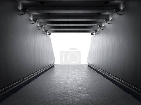 Téléchargez les photos : Rendu 3d vide tunnel ou allée Hall espace intérieur - en image libre de droit