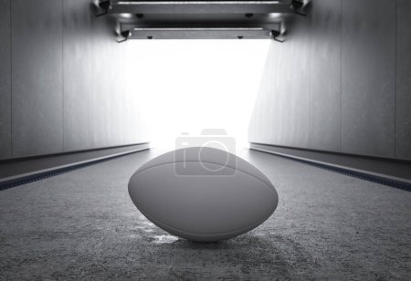 Foto de 3D representación de pelota de rugby en el estadio - Imagen libre de derechos