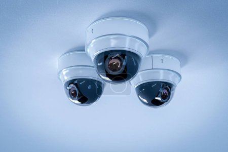 Photo for 3d rendering group of security cameras or cctv cameras on ceiling - Royalty Free Image