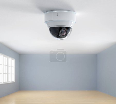 Téléchargez les photos : Caméra de sécurité de rendu 3d ou caméra cctv pour la sécurité de la maison - en image libre de droit