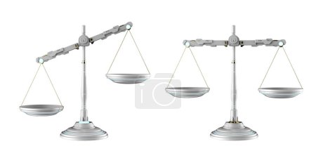 Photo for 3d rendering white law scale with modern design isolated on white - Royalty Free Image