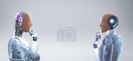 Foto de 3d representación de la piel artificial o robots de piel similares a los humanos con el espacio - Imagen libre de derechos