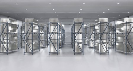 Foto de 3d renderizado montón de lingotes de plata en caja fuerte de la bóveda del banco - Imagen libre de derechos