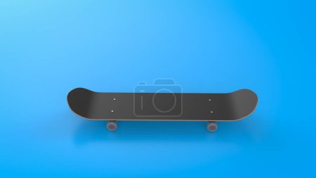 Photo for 3d rendering skateboard on blue background - Royalty Free Image