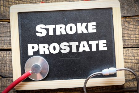 Photo for Stroke prostate words on chalk board - Royalty Free Image