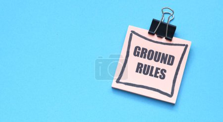 Photo for GROUND RULES words on a small piece of paper. - Royalty Free Image