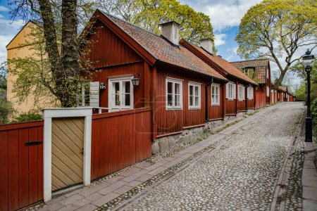 Traditionelles schwedisches altes Haus, Stadtteil Sodermalm.