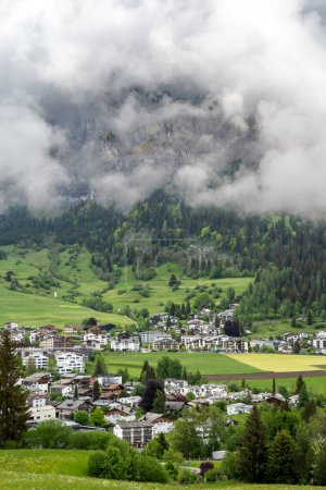 View of the mountain village - Flims in Switzerland