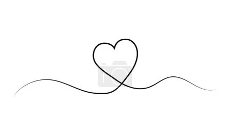 Téléchargez les illustrations : Ligne de coeur dessin symbole de l'amour. - en licence libre de droit