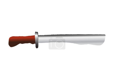 Ilustración de Machete vector design, Steel machete sword icon. Vector illustration isolated on white background. - Imagen libre de derechos