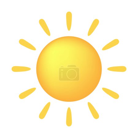 Icono del sol, verano, ilustración vectorial.