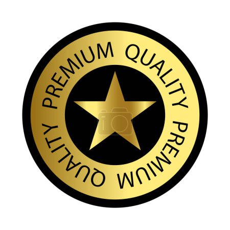 Gold premium quality badge. Illustration Vector Design.
