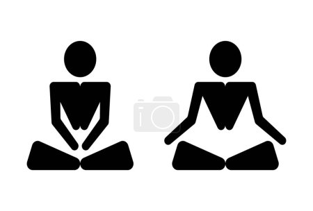 Illustration for Meditation or meditate flat vector icon. Yoga icon for logo, poster, banner, flyer or card design. - Royalty Free Image