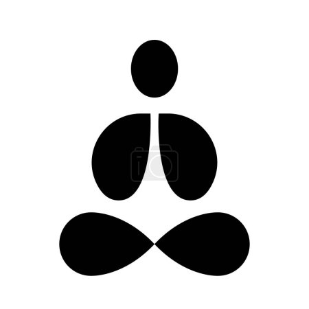 Illustration for Meditation or meditate flat vector icon. Yoga icon for logo  poster  banner  flyer or card design. - Royalty Free Image