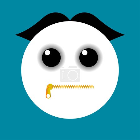 Illustration for Zipper Mouth Face Emoji Icon. Concept of shut up, keeping quiet. - Royalty Free Image