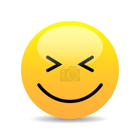 Téléchargez les illustrations : Happy smiley vecteur sur fond blanc - en licence libre de droit