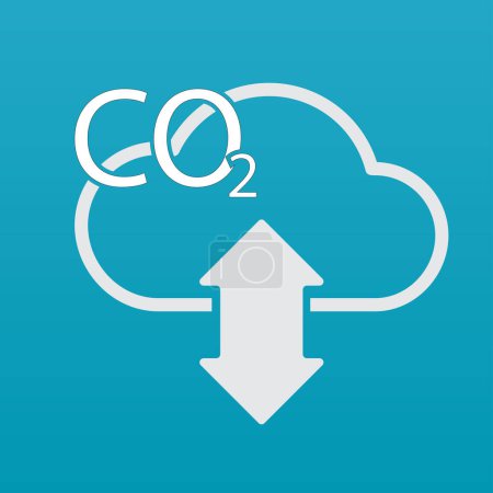 Illustration for Net-Zero emissions icon. CO2 level gauge percentage reduced to 0 Net Zero Emissions. Low-carbon Economy. natural environment concept. - Royalty Free Image