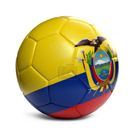 Téléchargez les photos : Ballon de football équatorien avec décoration de drapeau de pays - en image libre de droit