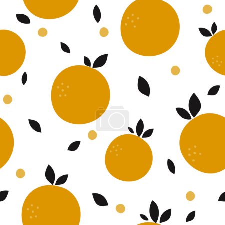 Foto de Patrón sin costura con frutas cítricas de color naranja. Fondo de verano. Ilustración vectorial. - Imagen libre de derechos