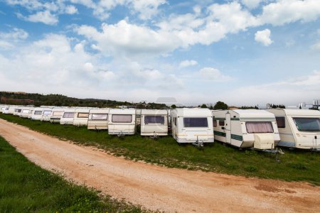 Photo for Caravan old camping. Sale of used camping - Royalty Free Image