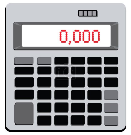 Vista superior de la calculadora una ilustración vectorial