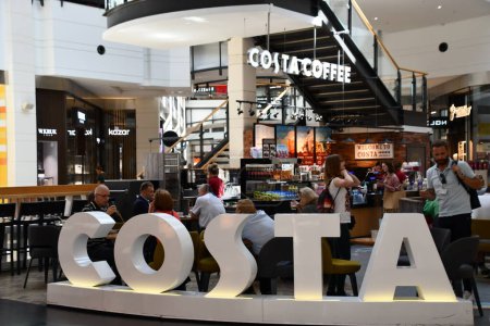 Photo for WARSAW, POLAND - JUL 16: Costa Coffee at Westfield Arkadia shopping mall in Warsaw, Poland, as seen on July 16, 2022. - Royalty Free Image