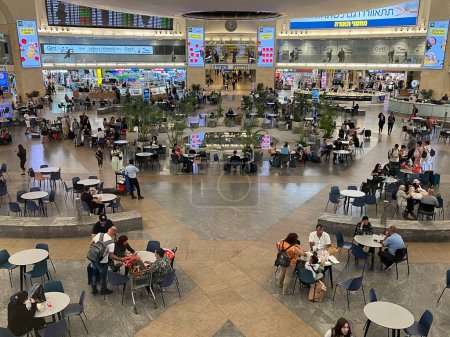 TEL AVIV, ISRAEL - JUL 21: Terminal of Ben Gurion Airport at Tel Aviv in Israel, as seen on July 21, 2021.
