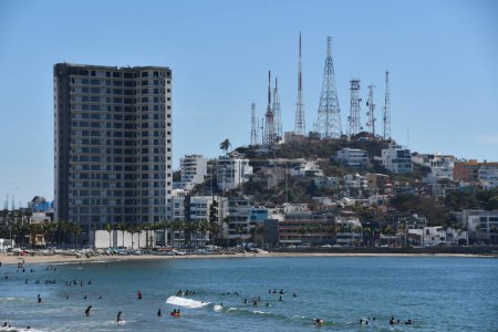 Téléchargez les photos : MAZATLAN, MEXIQUE - 12 avril : Playa Olas Alta Beach à Mazatlan, Mexique, vu le 12 avril 2023. - en image libre de droit