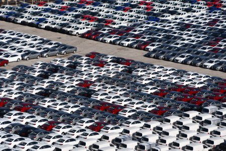 Photo for MAZATLAN, MEXICO - APR 12: Cars at the Port of Mazatlan in Mexico, as seen on April 12, 2023. - Royalty Free Image