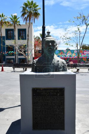 Photo for SAN JOSE DEL CABO, MEXICO - APR 13: Mauricio Castro Cota statue at Plaza Mijares in San Jose del Cabo, Mexico, as seen on April 13, 2023. - Royalty Free Image