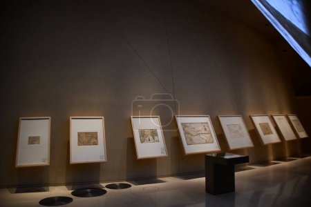 DOHA, QATAR - FEB 13: National Museum of Qatar in Doha, Qatar, as seen on Feb 13, 2023.