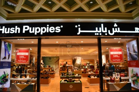 Photo for DOHA, QATAR - FEB 13: Hush Puppies store at Villaggio Mall in Doha, Qatar, as seen on Feb 13, 2023. It is located in the Aspire Zone in the west end of Doha. - Royalty Free Image