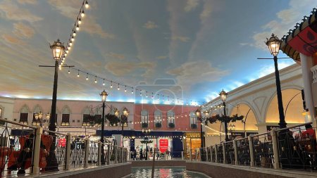 Photo for DOHA, QATAR - FEB 13: Inside Villaggio Mall in Doha, Qatar, as seen on Feb 13, 2023. It is located in the Aspire Zone in the west end of Doha. - Royalty Free Image