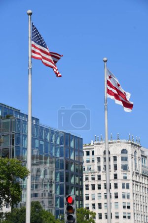 Foto de WASHINGTON DC - SEP 2: Edificio Ronald Reagan y Centro de Comercio Internacional en Washington DC, como se vio el 2 de septiembre de 2023. - Imagen libre de derechos