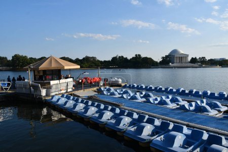 Photo for WASHINGTON DC - SEP 3: Paddle Boats at the Tidal Basin in Washington DC, as seen on Sep 3, 2021. - Royalty Free Image