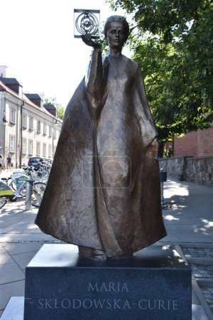 Photo for WARSAW, POLAND - AUG 11: Statue of Marie Curie outside Maria Skodowska-Curie Museum in Warsaw, Poland, as seen on Aug 11, 2019. - Royalty Free Image