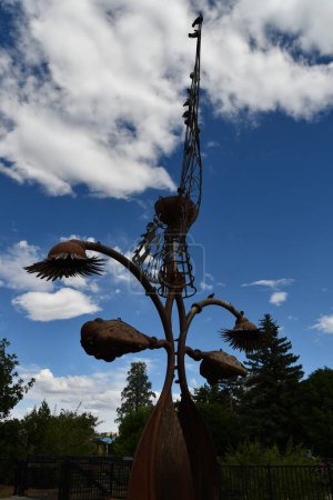 Photo for RENO, NEVADA - AUG 14: Portal of Evolution by Bryan Tedrick at Bicentennial Park in Reno, Nevada, as seen on Aug 14, 2023. - Royalty Free Image