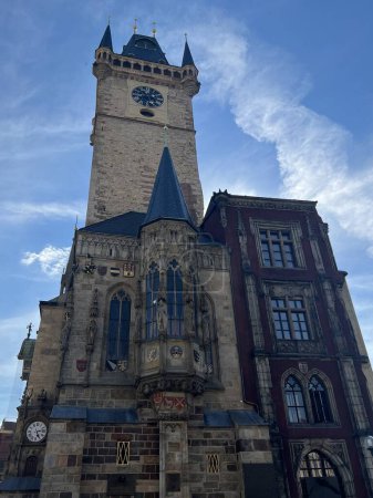 Photo for PRAGUE, CZECH REPUBLIC - JUL 2: Old Town Hall Tower, in Prague, Czech Republic, as seen on July 2, 2022. - Royalty Free Image