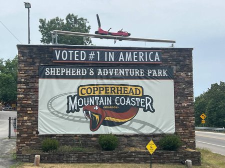 Photo for BRANSON, MO - JUL 6: Copperhead Mountain Coaster at Shepherds Adventure Park in Branson, Missouri, as seen on July 6, 2023. - Royalty Free Image