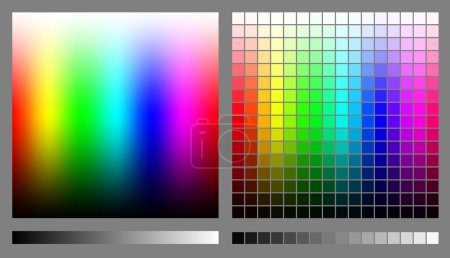 Spectrums representing RGB color space. Created using gradient meshes and simple rectangles