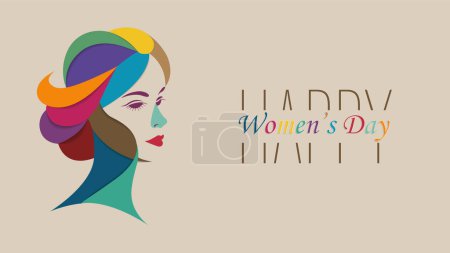 Illustration for International woman's day vector illustration concept, woman head illustration from side view - Royalty Free Image