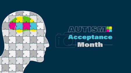 Illustration for Autism acceptance month vector design - Royalty Free Image