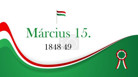 Ilustración de Ilustración vectorial Día Nacional de Hungría 15 de marzo (inscripción en húngaro) - Imagen libre de derechos