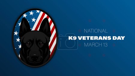 Illustration for National K9 Veterans Day concept design, vector illustration - Royalty Free Image