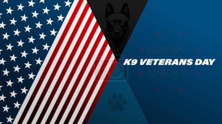 Illustration for National K9 Veterans Day concept design, vector illustration - Royalty Free Image